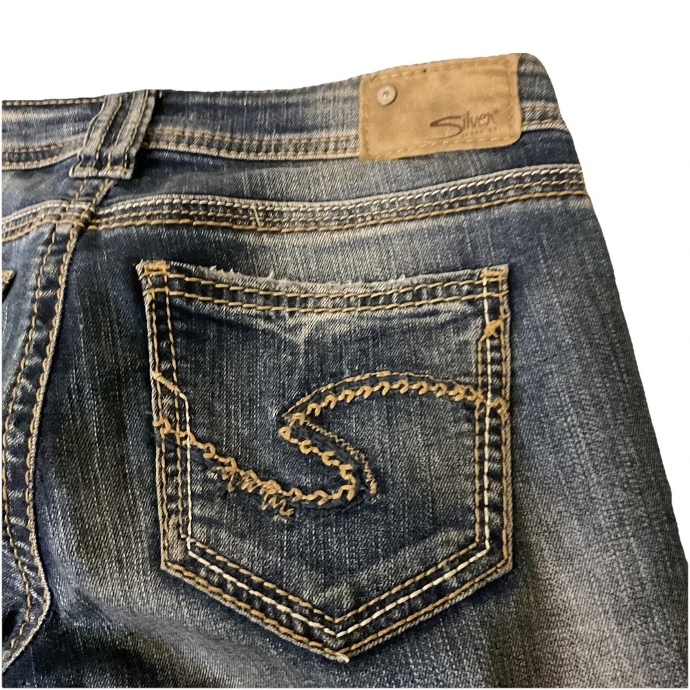 Y2K Silver Jeans AIKO MID FLARE Super Stretch Jeans Tag 25 x 32 (25x31) - Picture 6 of 14